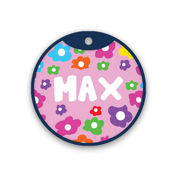 Customized Pet Id Tag - Floral Print